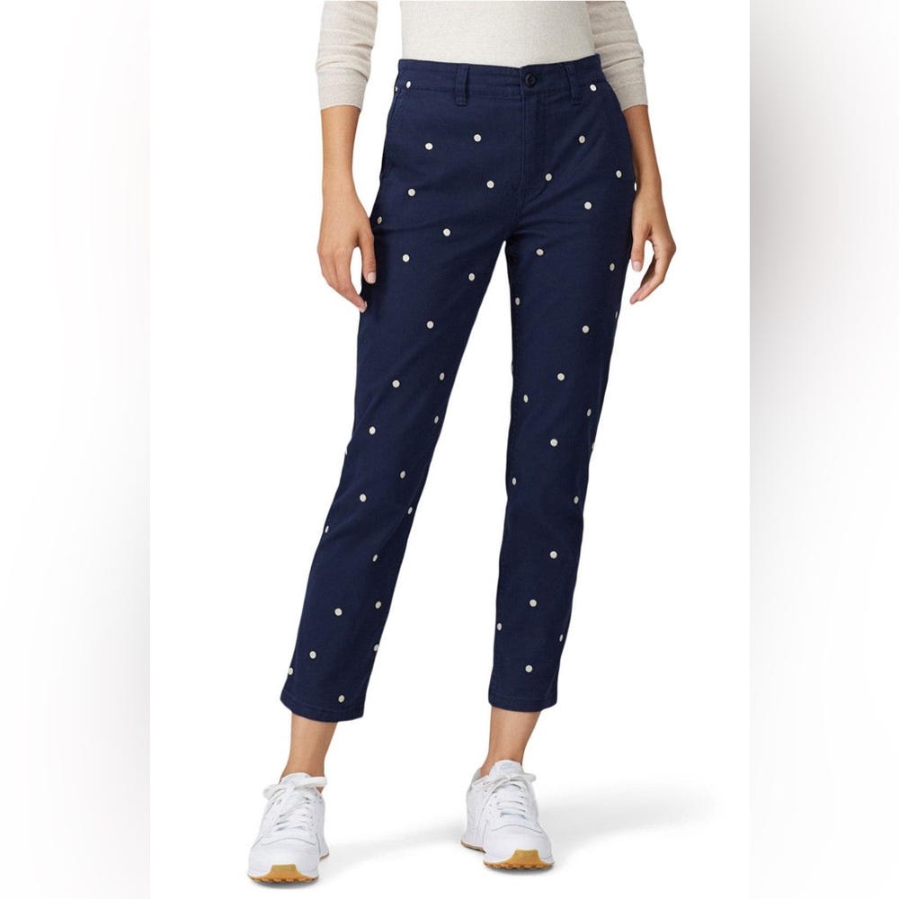 J. Crew Vintage Straight Chino Pants Navy & White Polkadot Pants, size 32